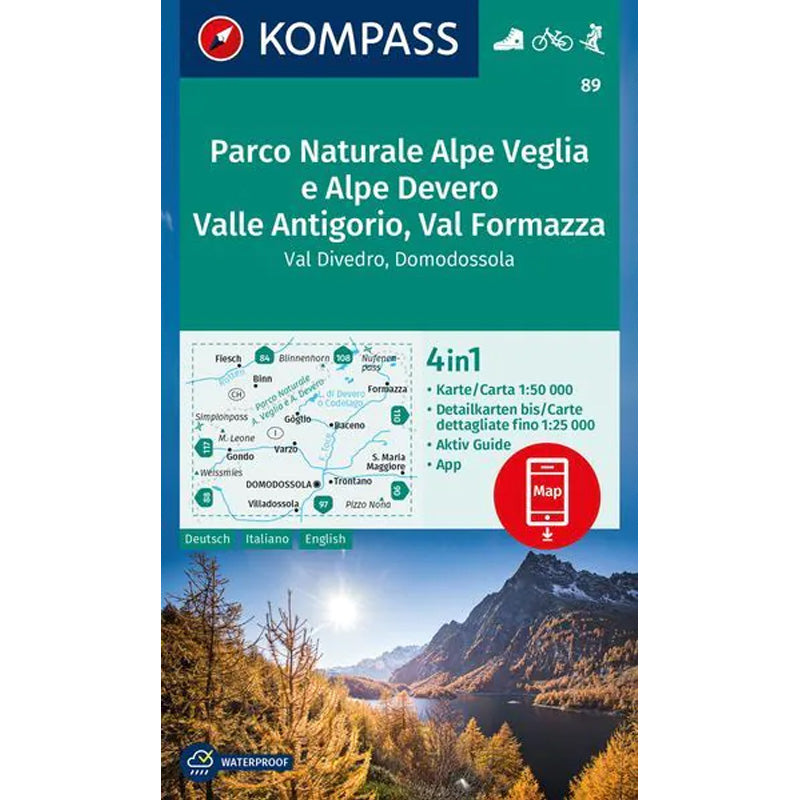 Carta escursionistica Parco Naturale Alpe Veglia e Alpe Devero, Valle Antigorio, Val Formazza 1:50.000