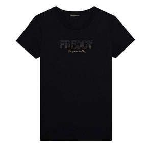 T-Shirt donna logo strass