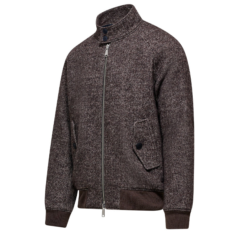 Giacca uomo bomber lana spigato