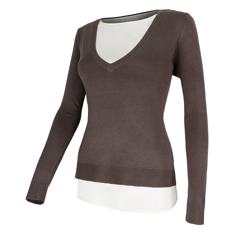 Maglione donna V + canotta raso