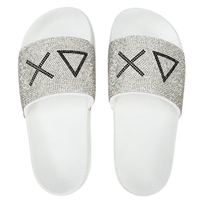 Ciabatte donna Slippers strass logo