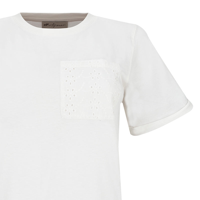 T-Shirt donna pizzo Sangallo