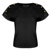 T-Shirt donna bottoni