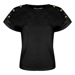 T-Shirt donna bottoni