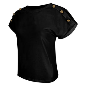 T-Shirt donna bottoni