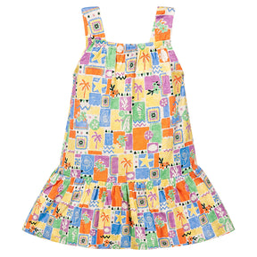 Abito copricostume bambina little stampa